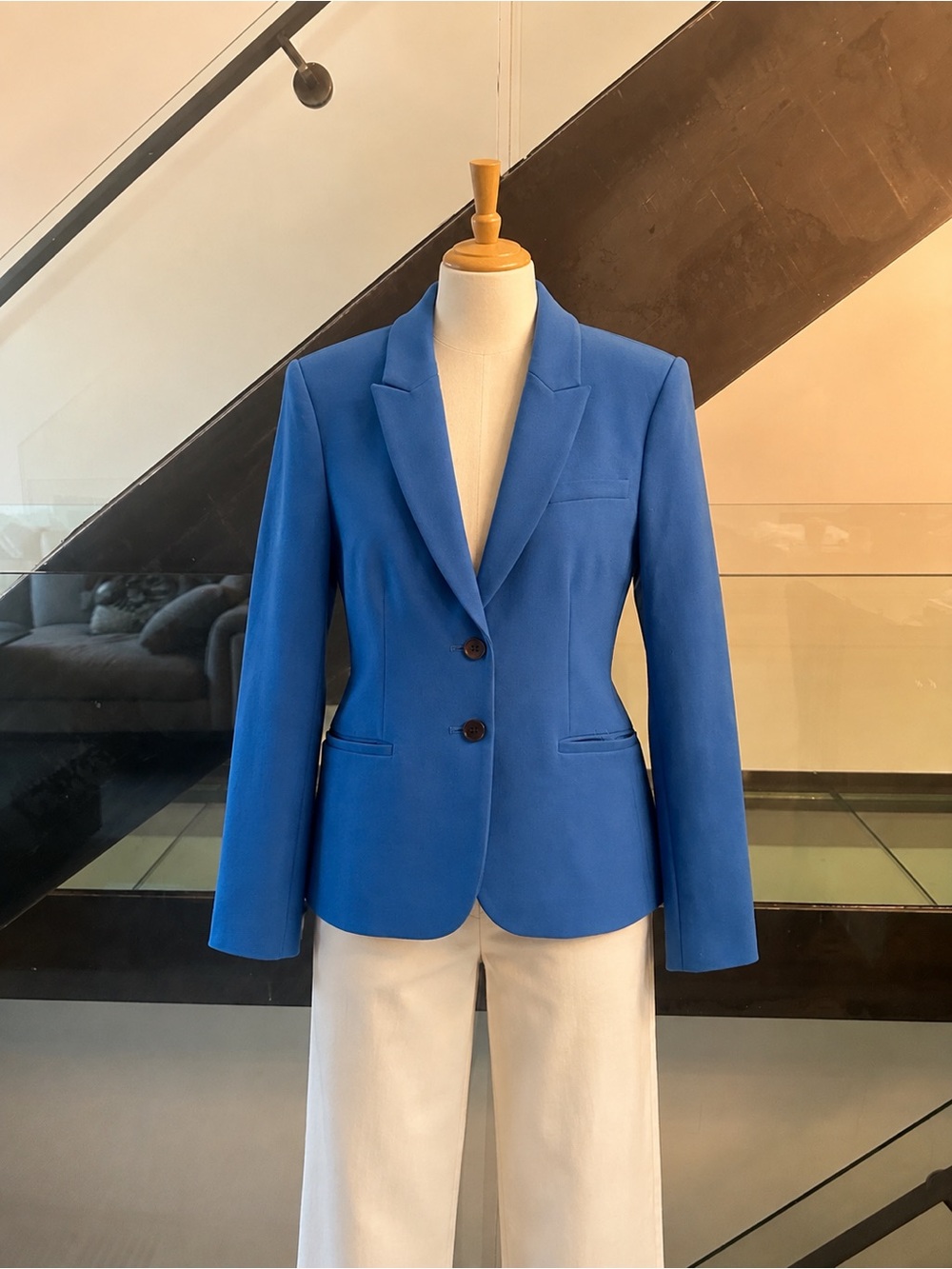 Boden Cobalt Blue Tailored Blazer Two Button Classic Jacket